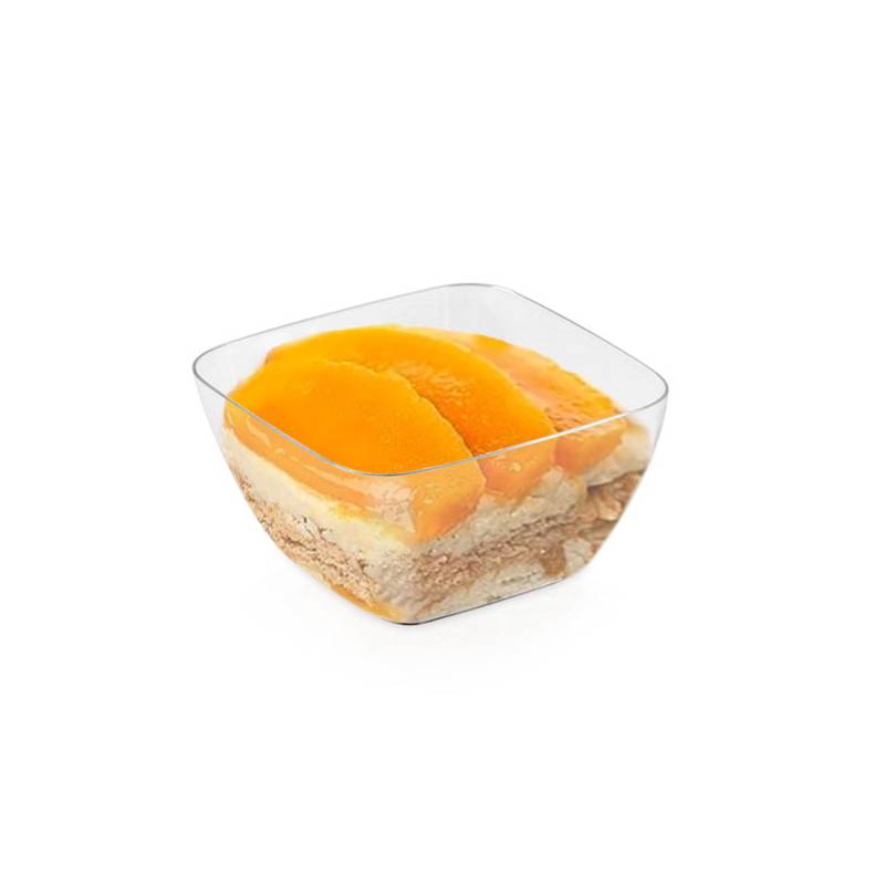 2 oz Recyclable Square Mini Plastic Bowl - 100/Case