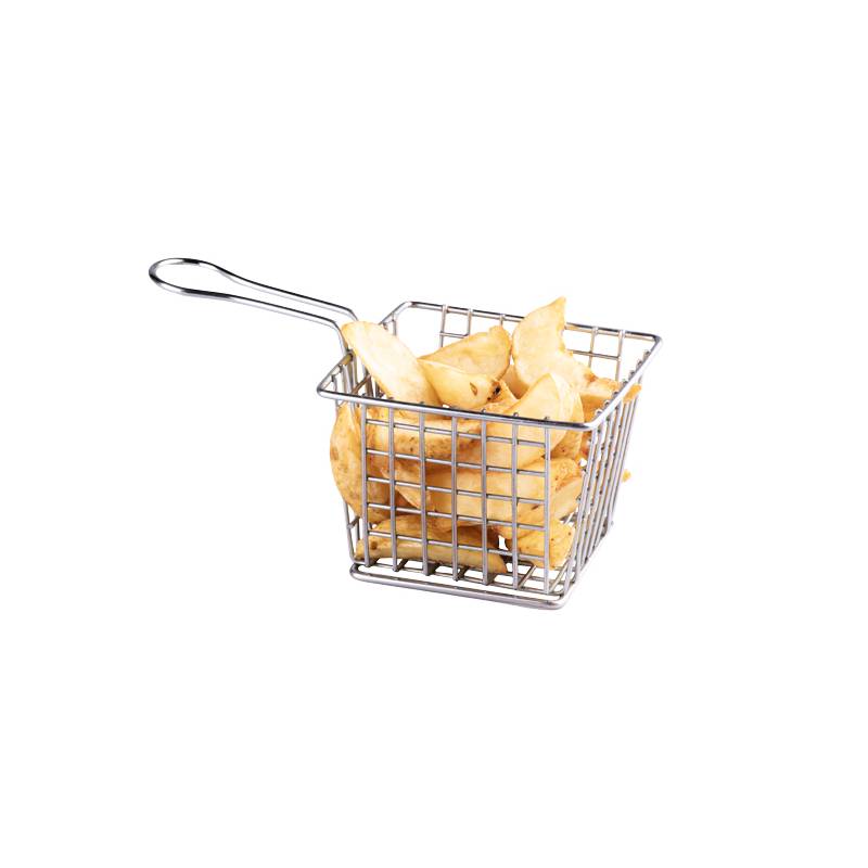 4" x 4" x 3" Chrome Square Mini Fry Basket