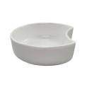 Ano 4 3/4" Bright White Half Moon Deep Porcelain Plate - 12/Case