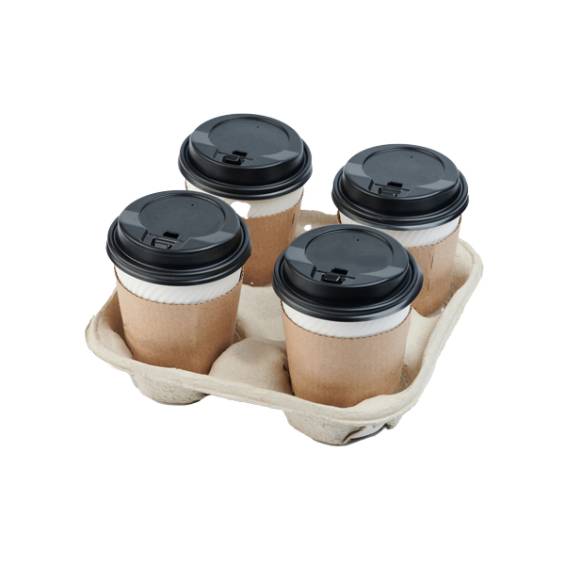 Pulp Fiber 4 Cup Drink Carrier - 75/Pack