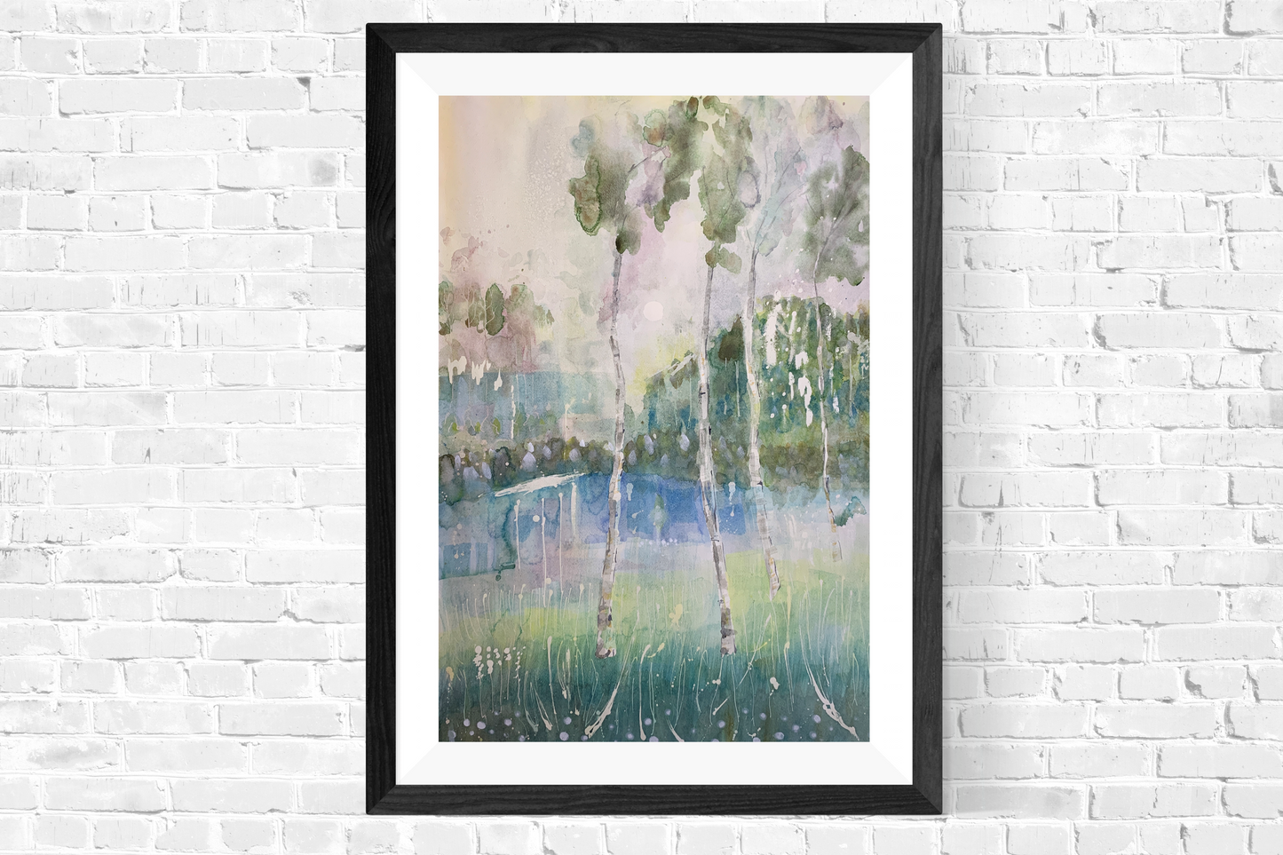 Original impressionist painting in the style of Monet. Early morning landscape emotive painting