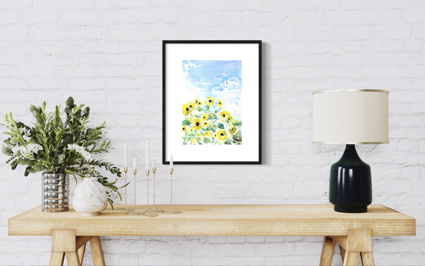 A4 | A3 Print - Sunflowers and the Blue Sky