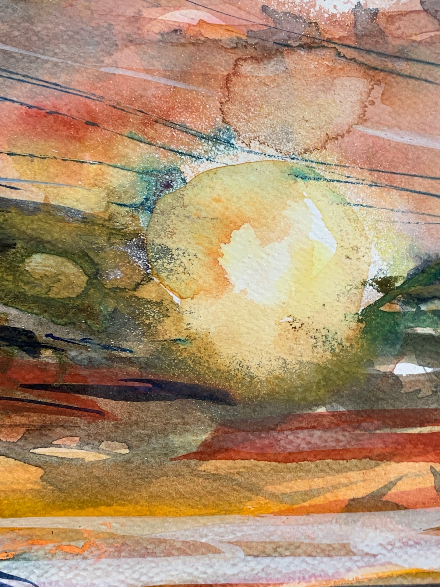 Sun in watercolors