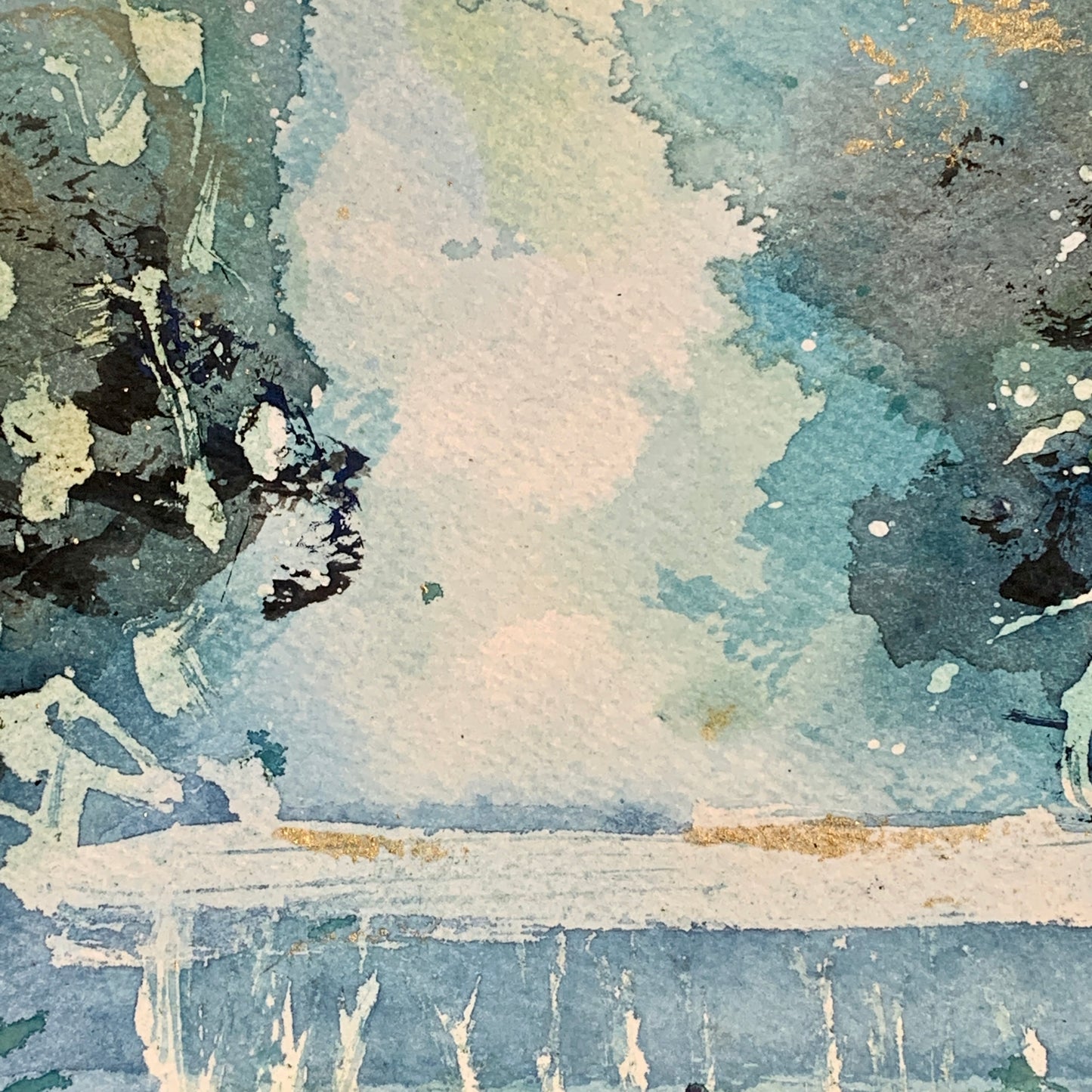 Water, Trees and Mist on the way Home (Original, Signed and Framed)
