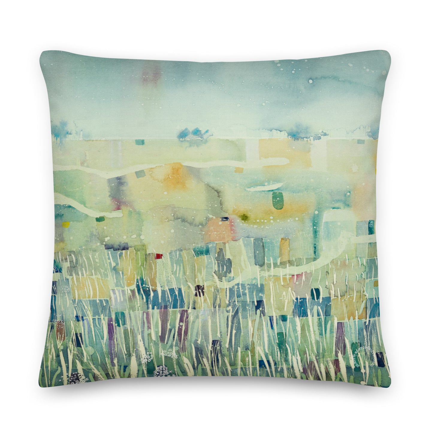 Large Luxury Art Print Cushion - Poppy in a Barley Field (56cm x 56cm)