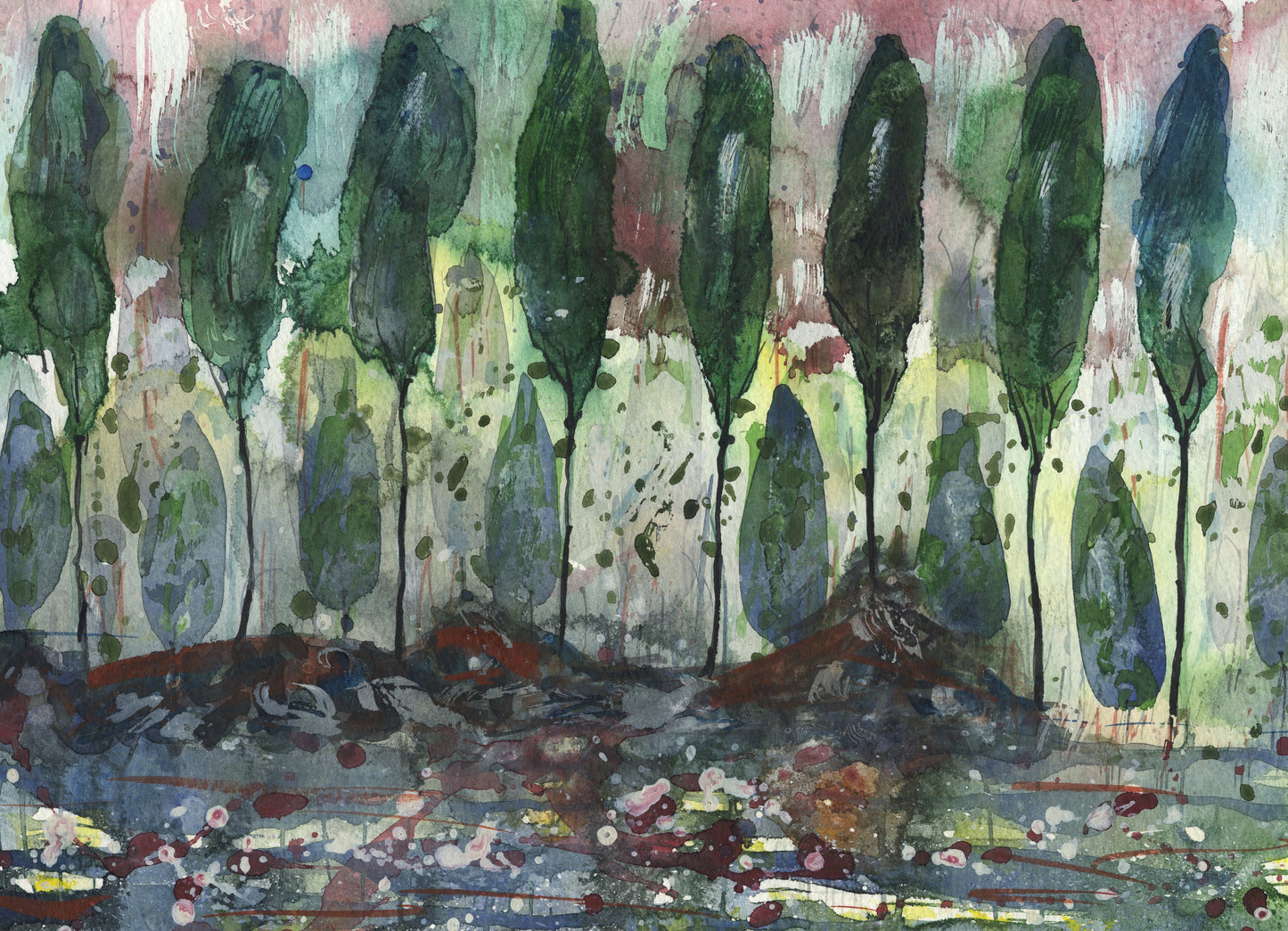 SALE - Autumn Poplars - Original Painting