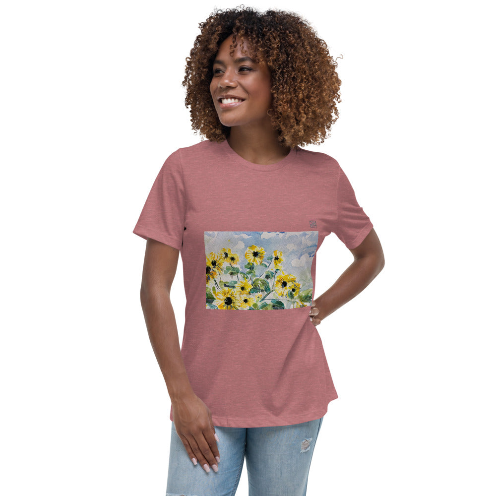 Women's Relaxed T-Shirt - Sunflowers