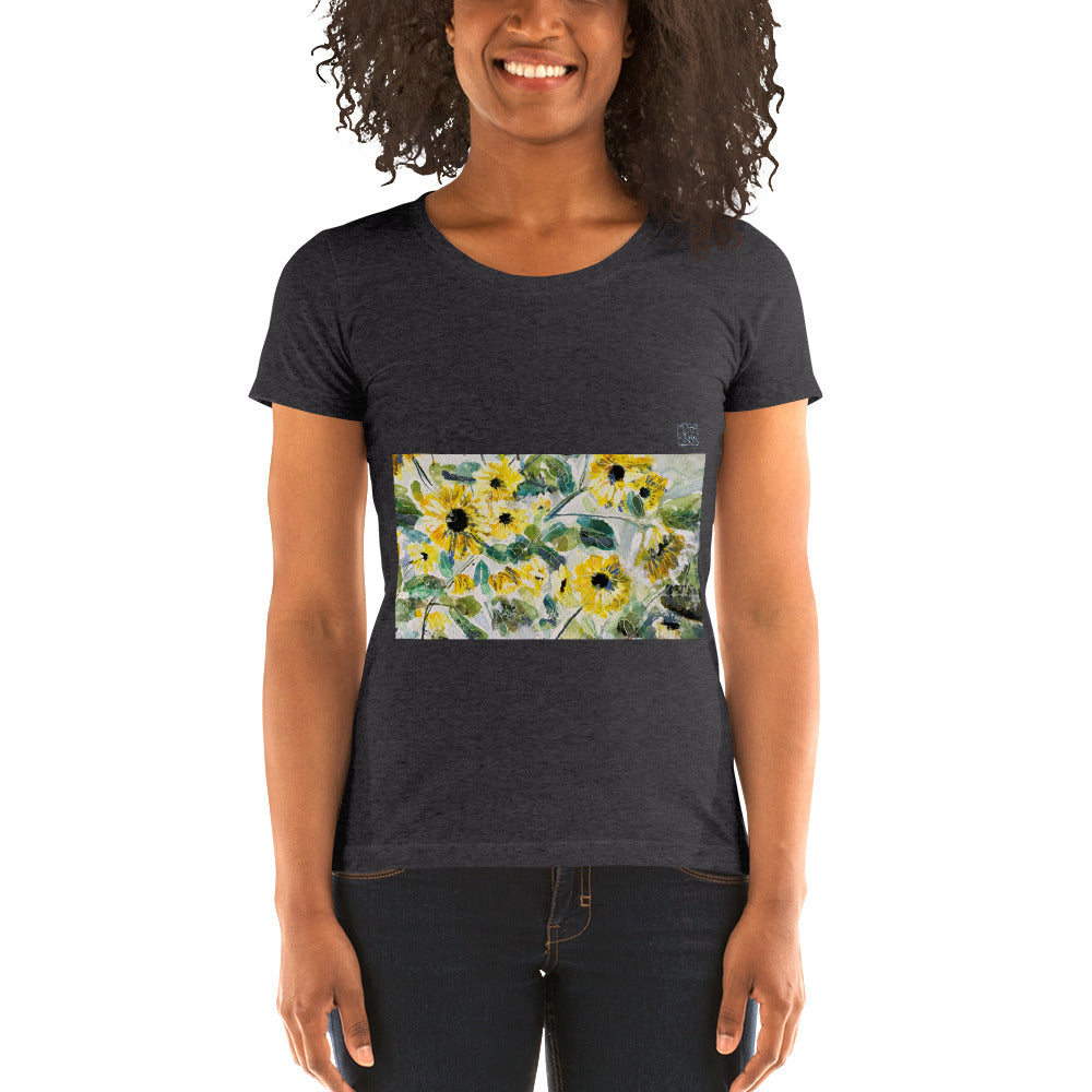 Fitted Woman's T-Shirt - Sunflowers